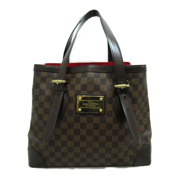 LOUIS VUITTON Hampstead MM Shoulder Tote Bag Damier Ebene Used - Picture 1 of 10